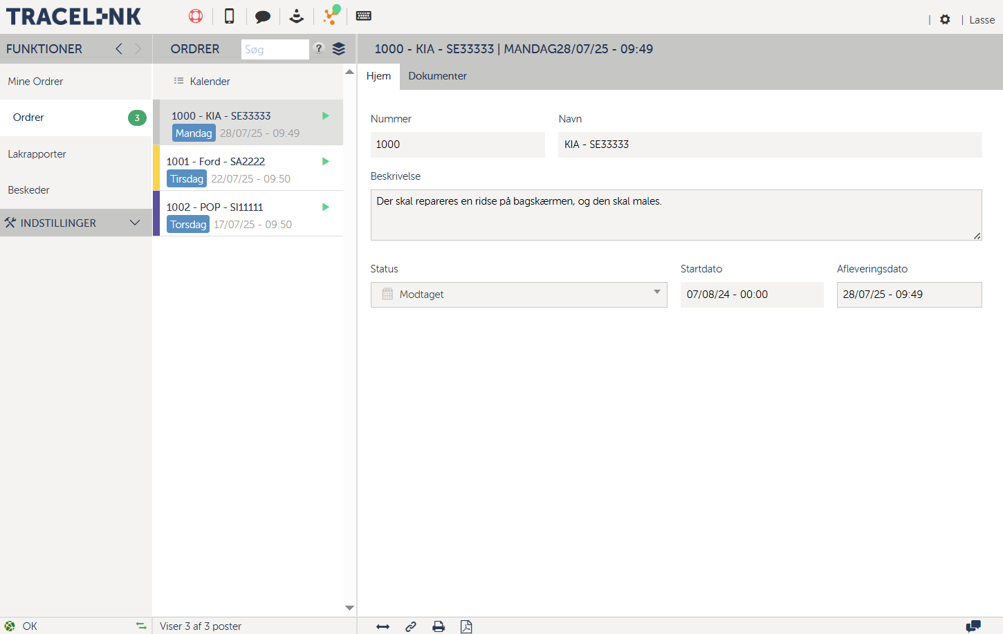 Her er et skærmbillede af ekstern kunde login.