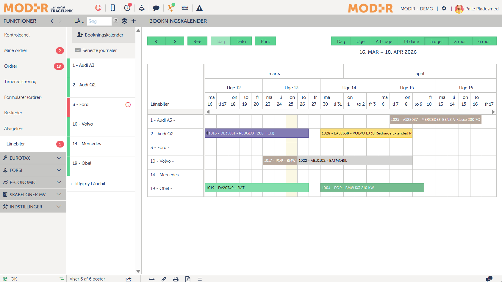 Her er et skærmbillede af en bookingkalender.