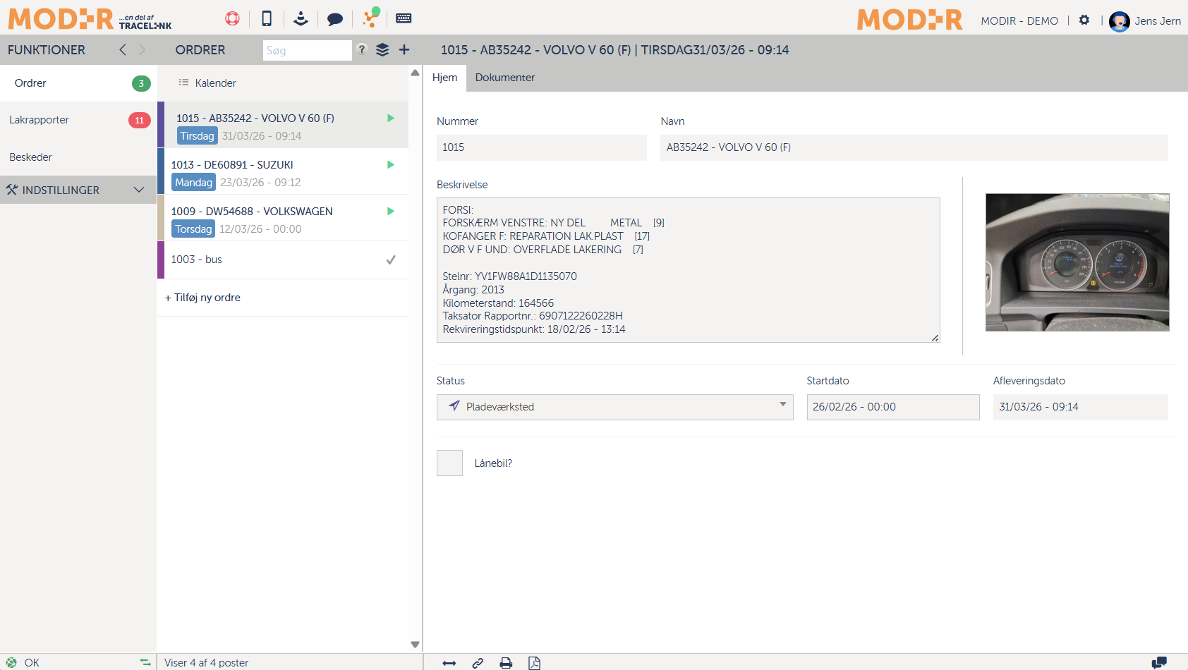Her er et skærmbillede af ekstern kunde login.
