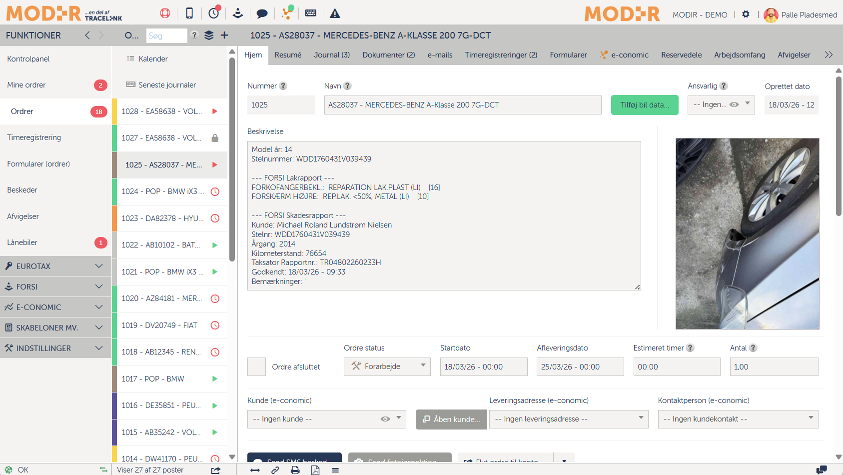Ordrestyring på web-browser.